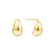 Load image into Gallery viewer, Gold Small Dome Hoop Earrings