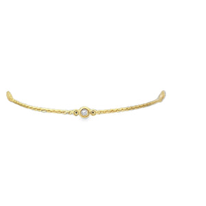 14K Yellow Gold and Diamond Station Anklet