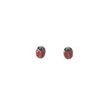 Load image into Gallery viewer, Enamel Ladybug Kids Silver Stud Earring