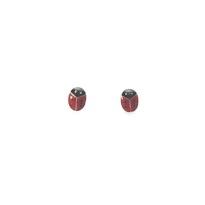 Enamel Ladybug Kids Silver Stud Earring