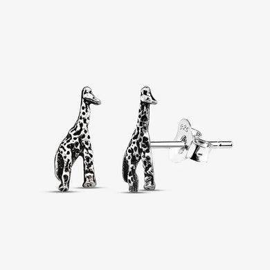 Oxidized Sterling Silver Giraffe Studs