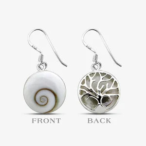 10mm Silver Tree Shiva Eye Earrings