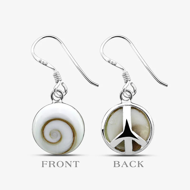 10mm Silver Peace Shiva Eye Earrings