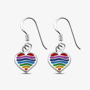 Modern Kids Silver Rainbow Heart Earrings