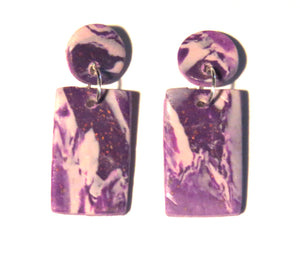 Purple Polymer Earrings