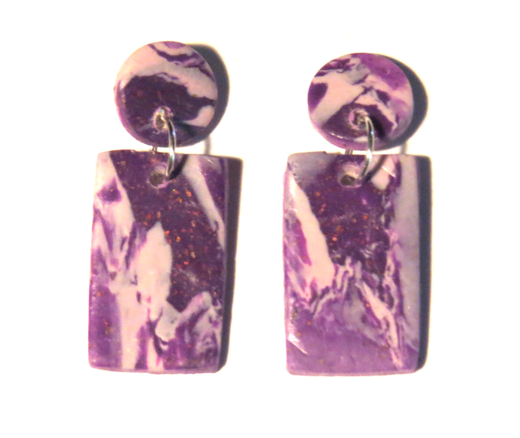 Purple Polymer Earrings