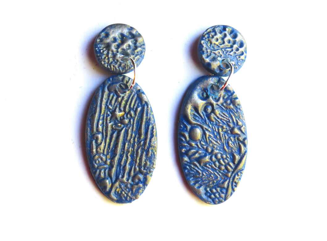 Lacey Blue Polymer Earrings