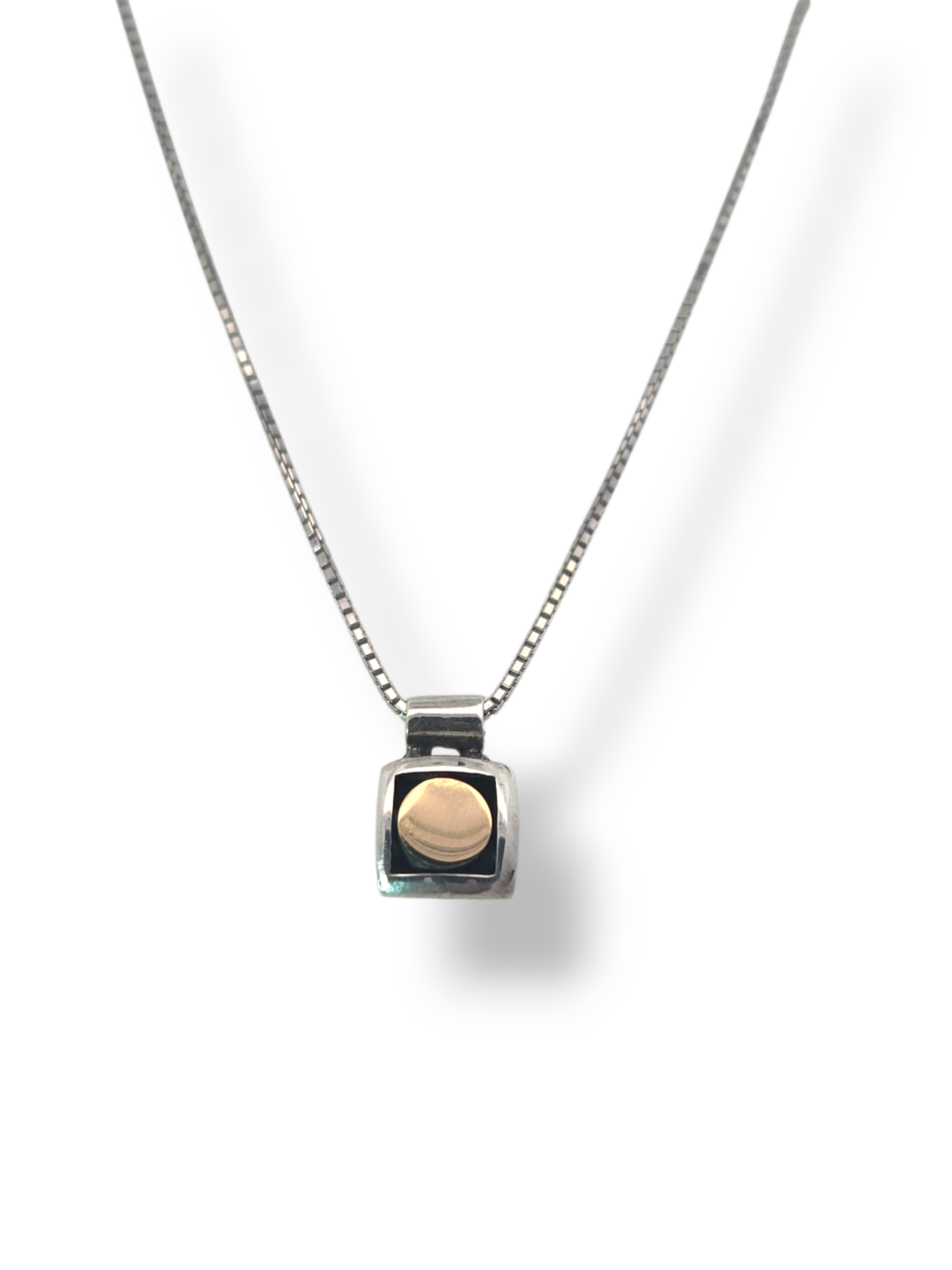 Sterling/14k Geometric Necklace