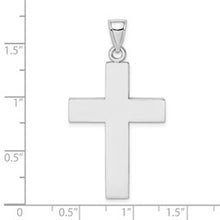 Load image into Gallery viewer, 14K White Gold Large Block Cross with Open Back Charm