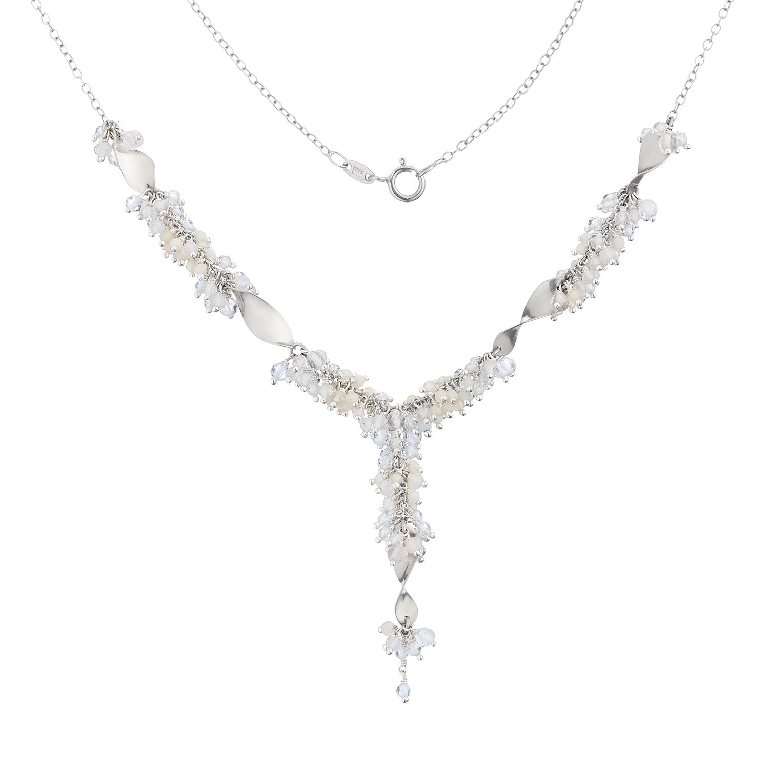 Samira Necklace - Sterling Silver, Australian Opals and Quartz