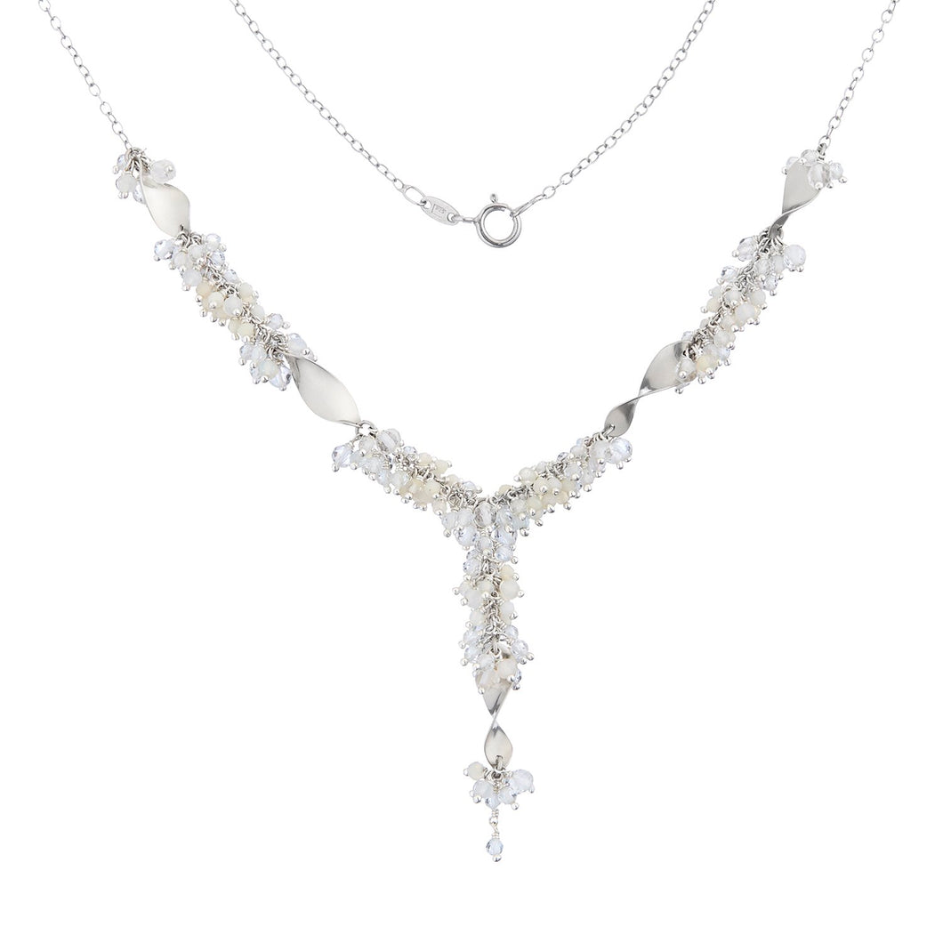 Samira Necklace - Sterling Silver, Australian Opals and Quartz