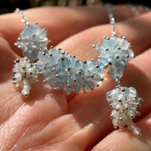 Load image into Gallery viewer, Enna Necklace - Sterling Silver Aquamarine Quartz Australian Opal