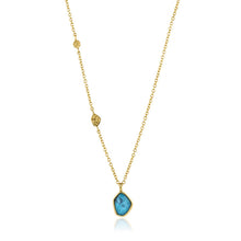 Load image into Gallery viewer, Asymmetrical Turquoise Pendant Gold Necklace