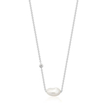 Load image into Gallery viewer, Silver Pearl Necklace