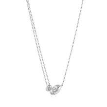 Load image into Gallery viewer, Asymmetrical Silver Twisted Wave Mini Pendant Necklace