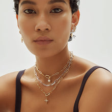 Load image into Gallery viewer, Gold Linked Chunky Chain Necklace