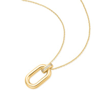 Load image into Gallery viewer, Gold Oval Hoop Pendant Necklace