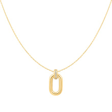 Load image into Gallery viewer, Gold Oval Hoop Pendant Necklace