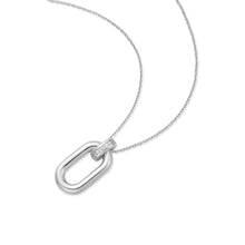 Load image into Gallery viewer, Silver Oval Hoop Pendant Necklace