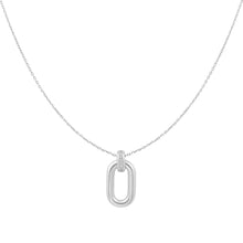 Load image into Gallery viewer, Silver Oval Hoop Pendant Necklace
