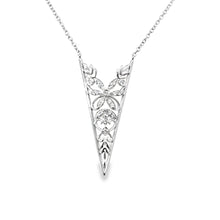 Load image into Gallery viewer, 14KW .12ctw Diamond Pave Arrow Nature Necklace