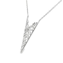 Load image into Gallery viewer, 14KW .12ctw Diamond Pave Arrow Nature Necklace