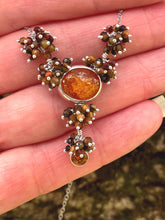 Load image into Gallery viewer, Orna Necklace: Sterling Silver, Amber and Tiger Eye