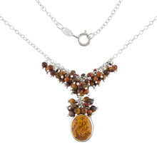 Load image into Gallery viewer, Papina Necklace: Sterling Silver, Amber and Tiger Eye