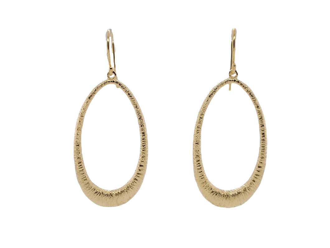 Big Oval Gold Plated Sterling Silver Earrings