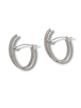 Load image into Gallery viewer, 14KW Elongated Hoop Earrings