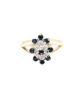 Load image into Gallery viewer, Estate 10K Yellow Gold Sapphire and Diamond ring