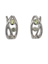 Load image into Gallery viewer, Sterling Silver  Three Round Peridot Earrings