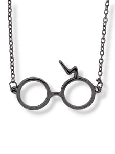 Black Scar and Glasses Necklace