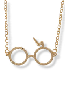 Gold Scar and Glasses Necklace