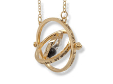 Load image into Gallery viewer, Black Hourglass Time Turning Necklace