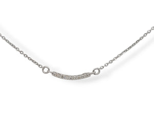 14k Diamond Curved Bar Necklace .05ctw