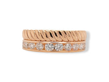 Load image into Gallery viewer, Estate 14KR Diamond and Rope Stacked Ring