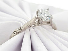 Load image into Gallery viewer, 14K Scroll Detail 0.6ct Solitaire Ring