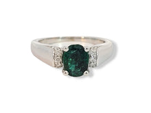 Load image into Gallery viewer, 14K 0.98ct Emerald and Diamond Ring