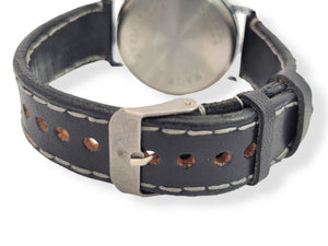 Black Squirrel Black Leather Wrist Watch