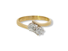 Load image into Gallery viewer, 14K Two Diamond Bypass Ring