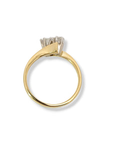 14K Two Diamond Bypass Ring