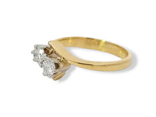 Load image into Gallery viewer, 14K Two Diamond Bypass Ring