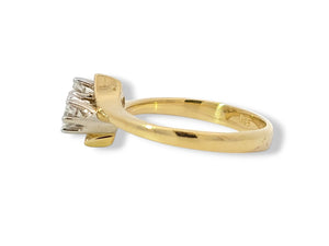 14K Two Diamond Bypass Ring