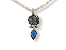 Load image into Gallery viewer, Sterling Roman Glass and Cr Sapphire Necklace