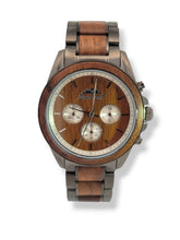 Load image into Gallery viewer, Gun Metal Stainless Steel Watch with Walnut Wood