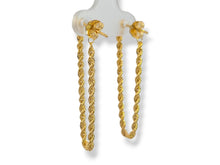 Load image into Gallery viewer, 14KY Rope Chain Post Earrings
