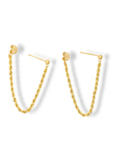 Load image into Gallery viewer, 14KY Rope Chain Post Earrings