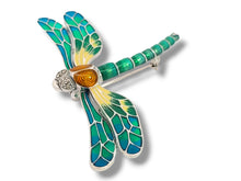 Load image into Gallery viewer, Sterling Enamel Dragonfly Pin