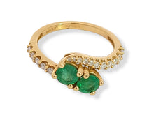 Load image into Gallery viewer, 14KY 1.5ctw Emerald and Diamond Bypass Ring